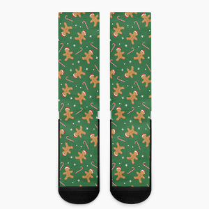 Christmas Gingerbread Pattern Print Crew Socks