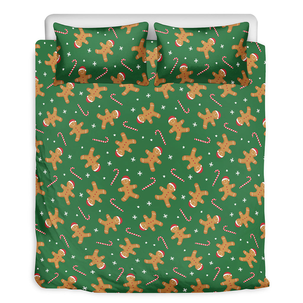 Christmas Gingerbread Pattern Print Duvet Cover Bedding Set