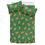 Christmas Gingerbread Pattern Print Duvet Cover Bedding Set