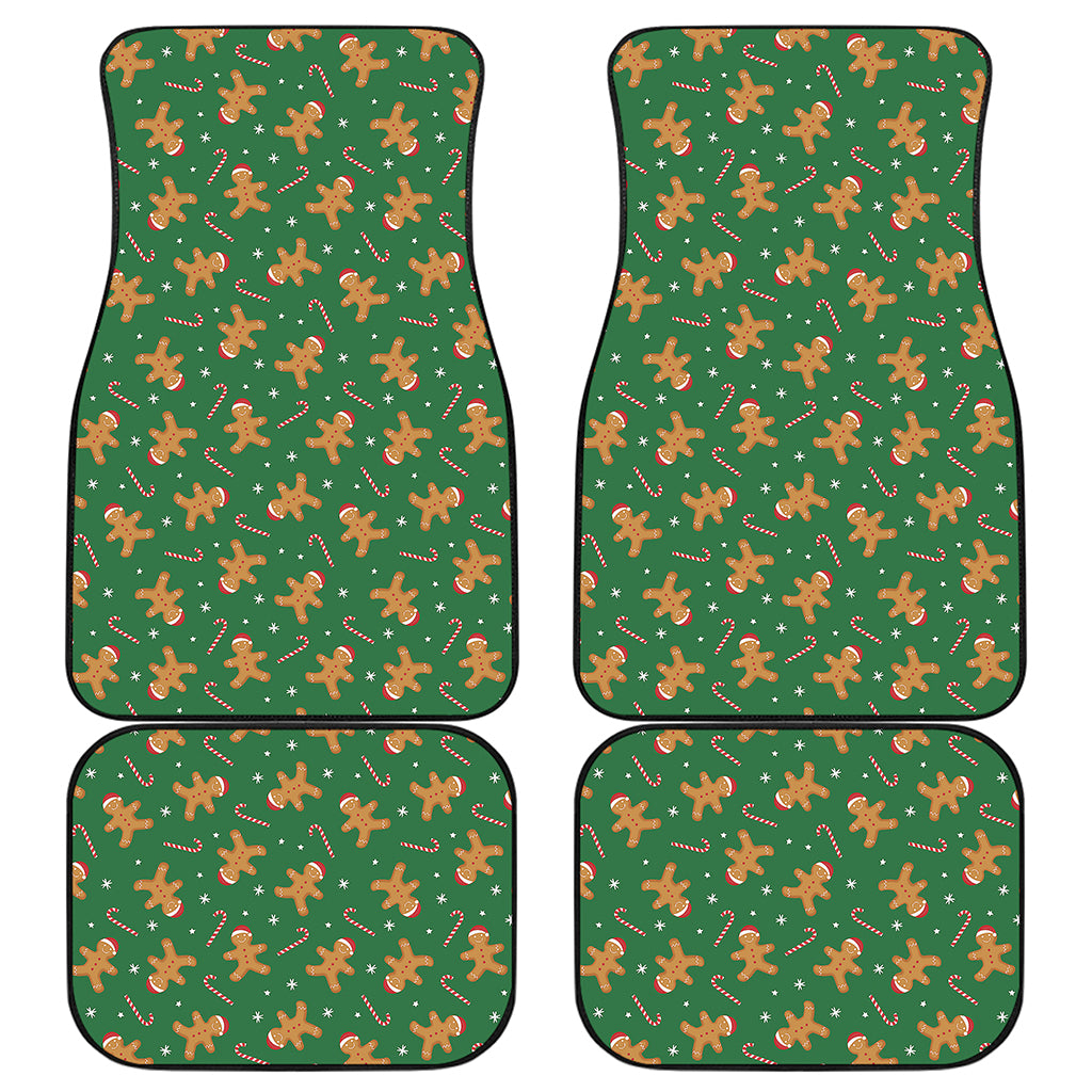 Christmas Gingerbread Pattern Print Front and Back Car Floor Mats