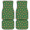 Christmas Gingerbread Pattern Print Front and Back Car Floor Mats