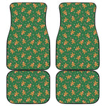 Christmas Gingerbread Pattern Print Front and Back Car Floor Mats