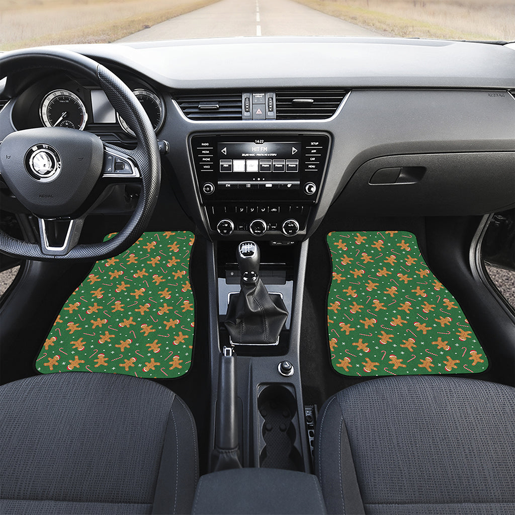 Christmas Gingerbread Pattern Print Front and Back Car Floor Mats