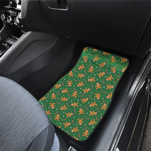 Christmas Gingerbread Pattern Print Front and Back Car Floor Mats