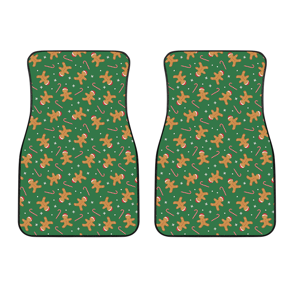 Christmas Gingerbread Pattern Print Front Car Floor Mats