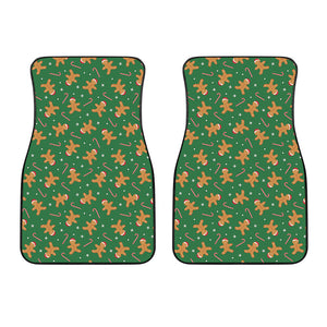 Christmas Gingerbread Pattern Print Front Car Floor Mats