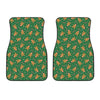 Christmas Gingerbread Pattern Print Front Car Floor Mats