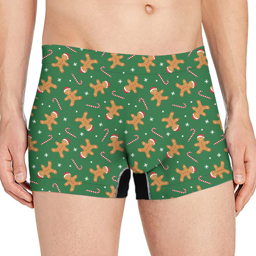 Christmas Gingerbread Pattern Print Men's Boxer Briefs