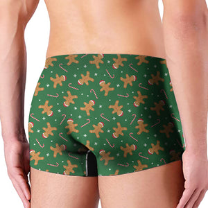 Christmas Gingerbread Pattern Print Men's Boxer Briefs