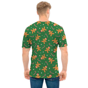 Christmas Gingerbread Pattern Print Men's T-Shirt