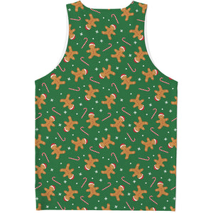 Christmas Gingerbread Pattern Print Men's Tank Top