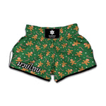 Christmas Gingerbread Pattern Print Muay Thai Boxing Shorts