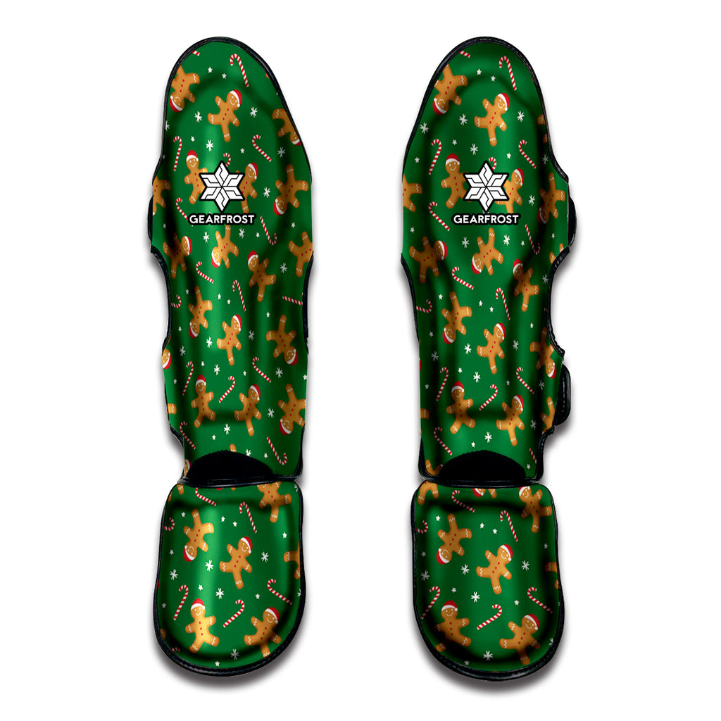 Christmas Gingerbread Pattern Print Muay Thai Shin Guard