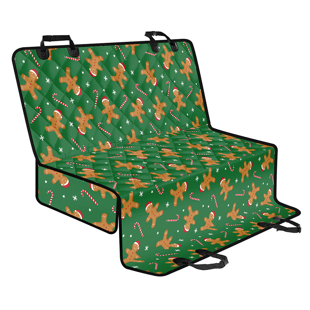 Christmas Gingerbread Pattern Print Pet Car Back Seat Cover