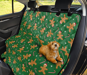 Christmas Gingerbread Pattern Print Pet Car Back Seat Cover