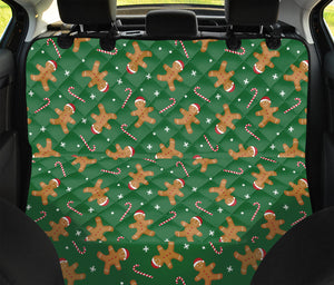 Christmas Gingerbread Pattern Print Pet Car Back Seat Cover