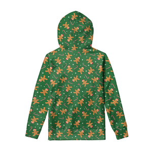 Christmas Gingerbread Pattern Print Pullover Hoodie