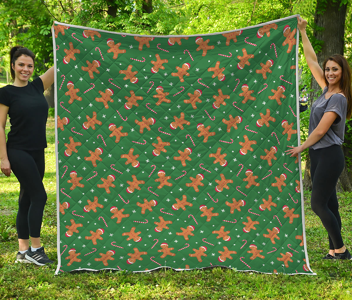 Christmas Gingerbread Pattern Print Quilt