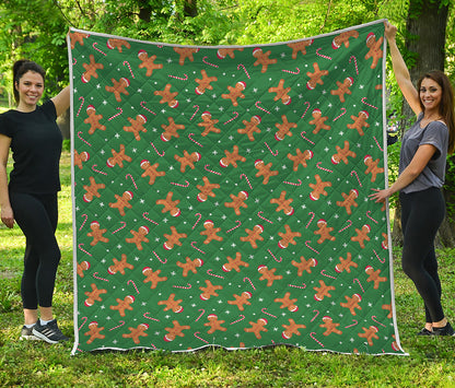 Christmas Gingerbread Pattern Print Quilt