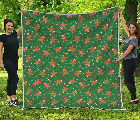 Christmas Gingerbread Pattern Print Quilt