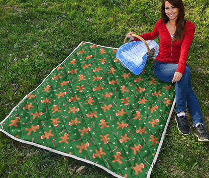 Christmas Gingerbread Pattern Print Quilt