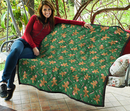 Christmas Gingerbread Pattern Print Quilt
