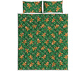 Christmas Gingerbread Pattern Print Quilt Bed Set