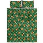 Christmas Gingerbread Pattern Print Quilt Bed Set