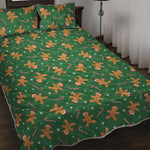 Christmas Gingerbread Pattern Print Quilt Bed Set