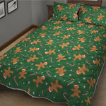 Christmas Gingerbread Pattern Print Quilt Bed Set