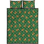 Christmas Gingerbread Pattern Print Quilt Bed Set