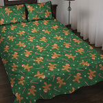 Christmas Gingerbread Pattern Print Quilt Bed Set