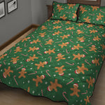 Christmas Gingerbread Pattern Print Quilt Bed Set