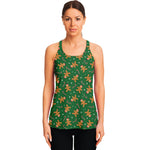 Christmas Gingerbread Pattern Print Women's Racerback Tank Top