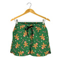 Christmas Gingerbread Pattern Print Women's Shorts