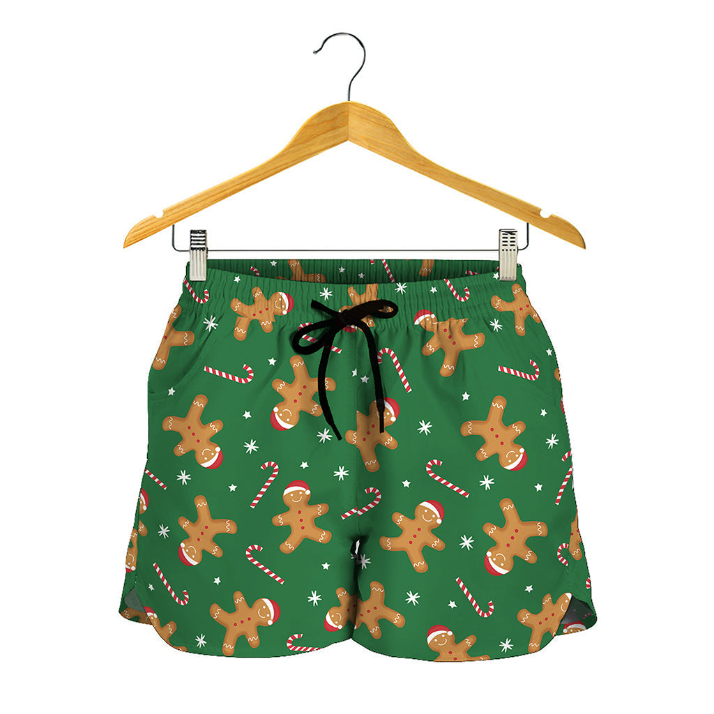Christmas Gingerbread Pattern Print Women's Shorts