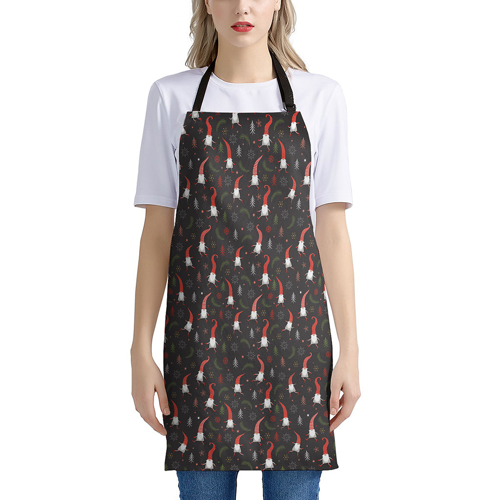 Christmas Gnomes Pattern Print Apron