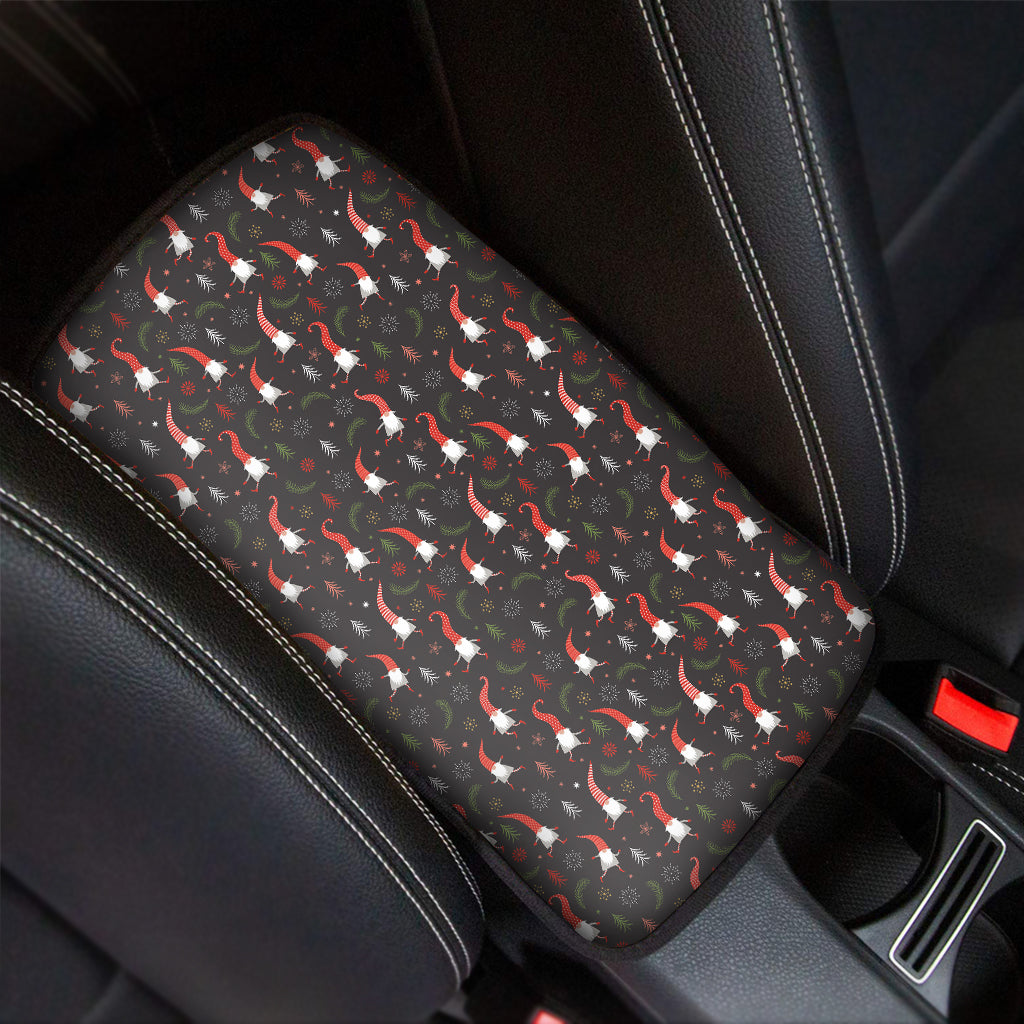 Christmas Gnomes Pattern Print Car Center Console Cover