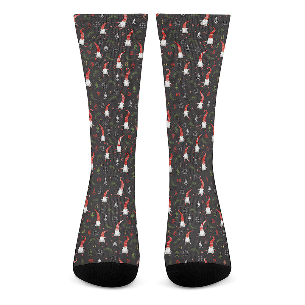 Christmas Gnomes Pattern Print Crew Socks