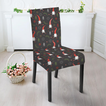 Christmas Gnomes Pattern Print Dining Chair Slipcover