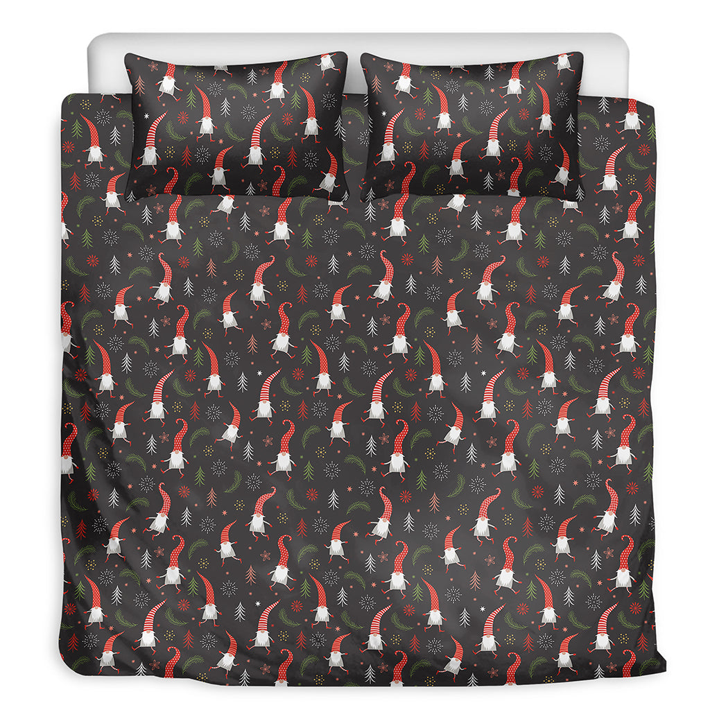 Christmas Gnomes Pattern Print Duvet Cover Bedding Set