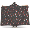 Christmas Gnomes Pattern Print Hooded Blanket