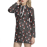 Christmas Gnomes Pattern Print Hoodie Dress