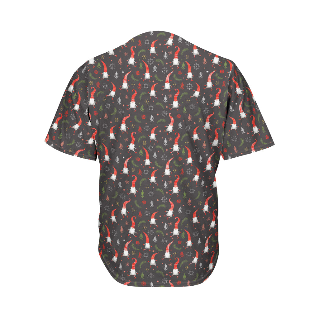 Christmas Gnomes Pattern Print Men's Baseball Jersey