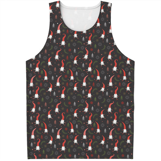 Christmas Gnomes Pattern Print Men's Tank Top