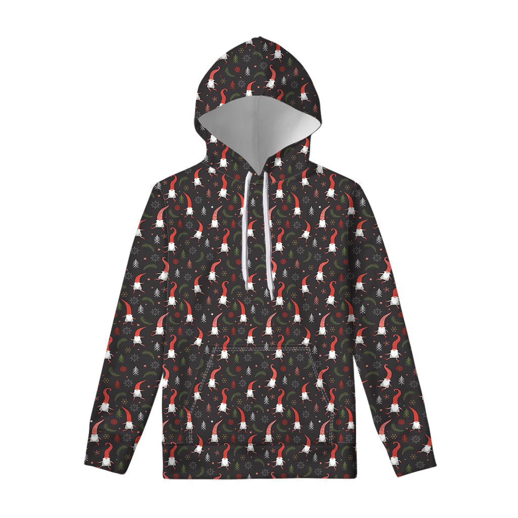 Christmas Gnomes Pattern Print Pullover Hoodie