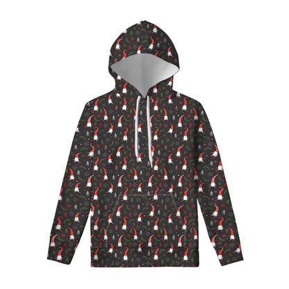 Christmas Gnomes Pattern Print Pullover Hoodie