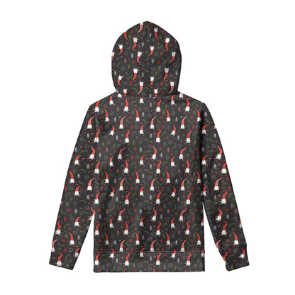 Christmas Gnomes Pattern Print Pullover Hoodie