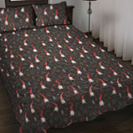 Christmas Gnomes Pattern Print Quilt Bed Set