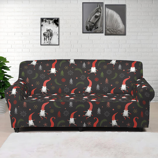 Christmas Gnomes Pattern Print Sofa Cover